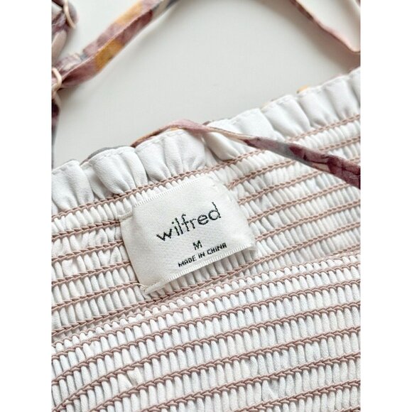 Aritzia WILFRED Tempest Floral Chiffon Ruffle Smocked Tiered Mini Dress, Size M - Picture 10 of 16